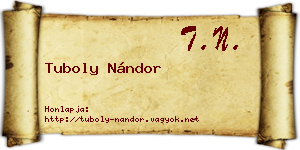 Tuboly Nándor névjegykártya