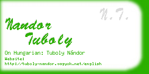 nandor tuboly business card