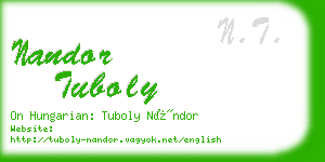 nandor tuboly business card